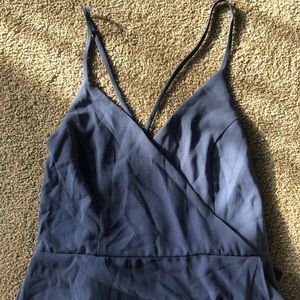 In Love Forever Slate Blue Lace Up Maxi Dress